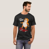 Wheek Wheek Guinea Pig Skateboard Skateboarder T-Shirt (Vorne ganz)
