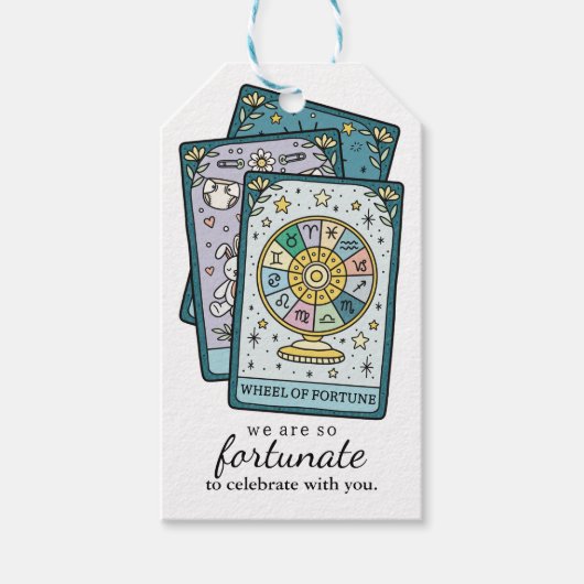 Wheel of Fortune Tarot Baby Shower Thank You Favor Geschenkanhänger (Vorderseite)