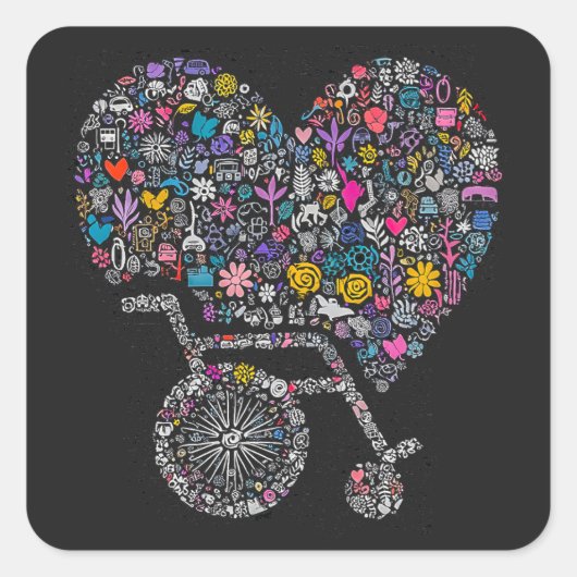 Wheel of Many Lives Quadratischer Aufkleber (Vorderseite)