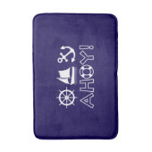 Wheel Sailboat Anchor Ahoy! Weiß Badematte (Vorderseite Vertikal)