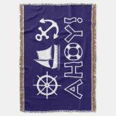 Wheel Sailboat Anchor Ahoy! Weiß Decke (Vorderseite Vertikal)