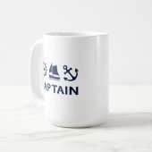 Wheel Sailboat Anchor Captain Dark Blue Kaffeetasse (Vorderseite Links)