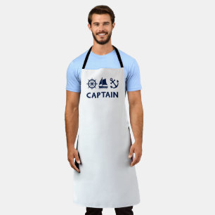 Wheel Sailboat Anchor Captain Dark Blue Schürze