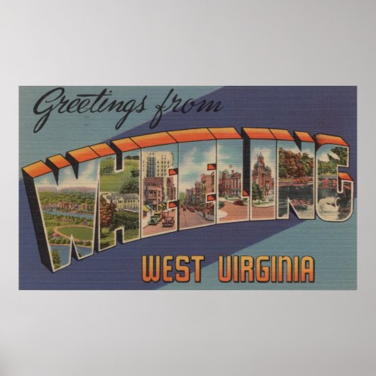 Wheel, West Virginia - Große Briefmarkenszenen Poster (Vorne)
