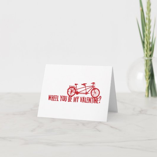 Wheel you be my Valentine Bicycle Valentine's Day Karte (Vorderseite)