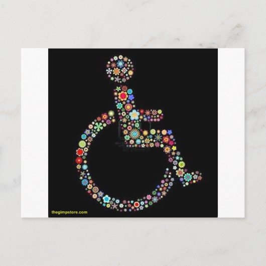 wheelchair_funky_zazzle.jpeg postkarte (Vorderseite)
