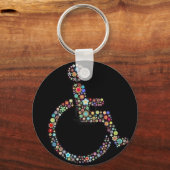 wheelchair_funky_zazzle.jpeg schlüsselanhänger (Vorderseite)