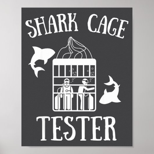 Wheelchair Handicap Humor Handicapped Shark Cage T Poster (Vorne)