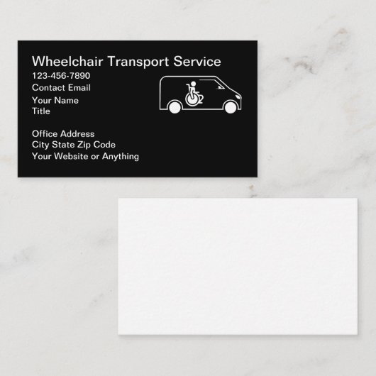 Wheelchair Medical Transport Business Cards Visitenkarte (Vorne/Hinten)