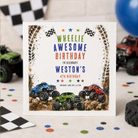 Wheelie Awesome Monster Truck 4. Geburtstag Junge