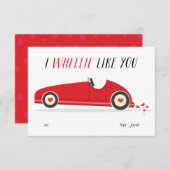 Wheelie Like you class valentine's day card Einladung (Vorne/Hinten)