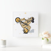 Wheelie Quadratische Wanduhr (Zuhause)
