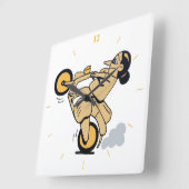 Wheelie Quadratische Wanduhr (Winkel)