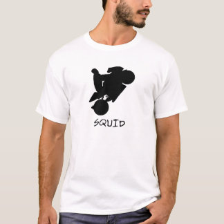Wheelie-Silhouette-Tintenfisch-T-Shirt T-Shirt