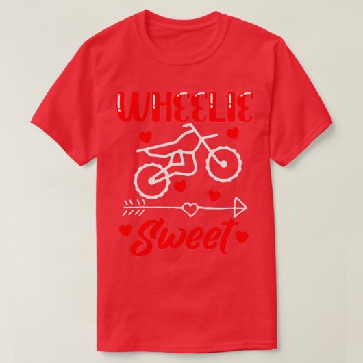 Wheelie Sweet Funny Valentinstag Herzklopfen T-Shirt (Design vorne)