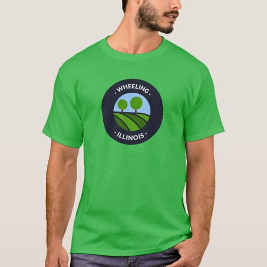 Wheeling Illinois Hills and Trees Oversized T-Shirt (Vorderseite)