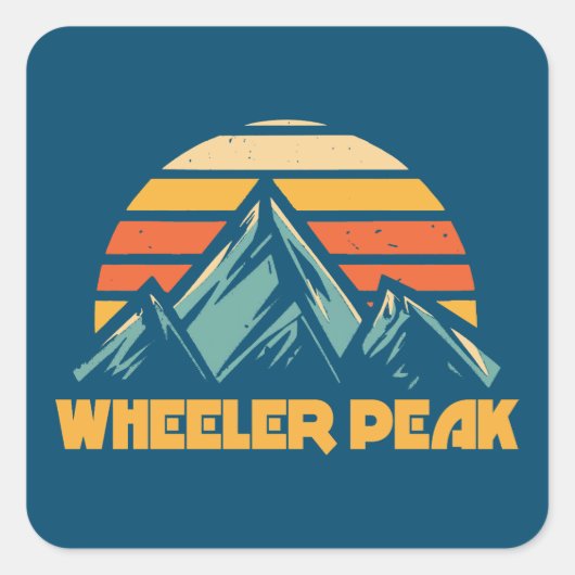 Wheelpeak New Mexico Retro Türkis Quadratischer Aufkleber (Vorderseite)