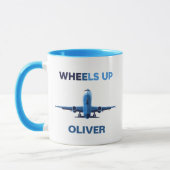 Wheels Up Aviation Abflug Minimalistisch Tasse (Links)