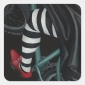 Wheels Up! Quadratischer Aufkleber (Vorderseite)