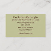 Wheelwright-Lastwagen-Rad-Visitenkarte-Schablone Visitenkarte (Rückseite)