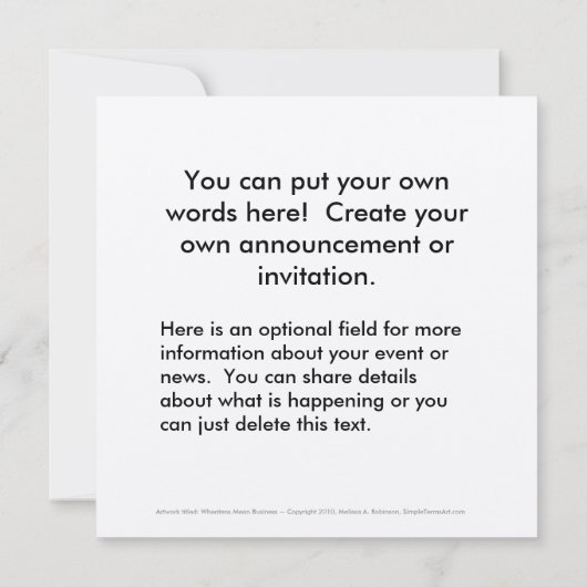 Wheens Gemein Business - lustige Hundekunstkarten Einladung (Rückseite)