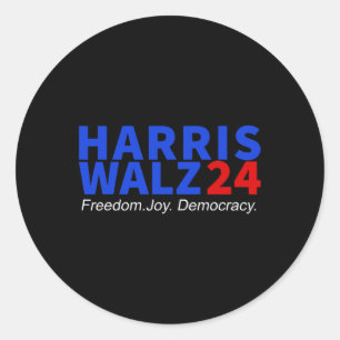 Wheimer24 Freedom Joy Democracy Kamala Harris Walt Runder Aufkleber