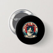 Wheimer 2024 Funny Cat Election Kamala Harris Tim Button (Vorne & Hinten)