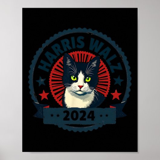 Wheimer 2024 Funny Cat Election Kamala Harris Tim Poster (Vorne)