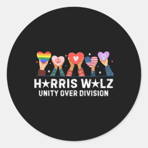 Wheimer 2024 Unity over Division Harris W 2024 1 Runder Aufkleber