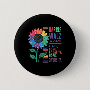 Wheimer Peace Liebe Equality Hope Diversity Kamala Button