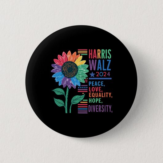 Wheimer Peace Liebe Equality Hope Diversity Kamala Button (Vorderseite)