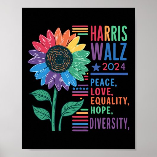 Wheimer Peace Liebe Equality Hope Diversity Kamala Poster (Vorne)