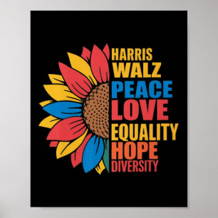 Wheimer Peace Liebe Equality Hope Diversity Sunflo Poster