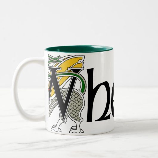 Whelan keltische Drache-Tasse Zweifarbige Tasse (Links)