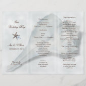 Whelk Muschel Tri-Fold-Hochzeitsprogrammvorlage (Vorderseite)