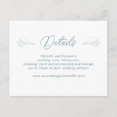 Whelk Muscheln - Angaben zur Hochzeitsseite Begleitkarte (Vorderseite)