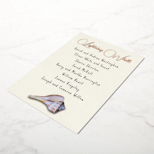 Whelk Seashell Guest List Table Name Cards Folieneinladung