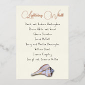 Whelk Seashell Guest List Table Name Cards Folieneinladung (Vorderseite)