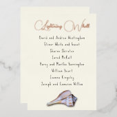 Whelk Seashell Guest List Table Name Cards Folieneinladung (Vorderseite/Rückseite)
