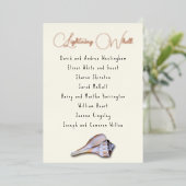 Whelk Seashell Guest List Table Name Cards Folieneinladung (Stehend vorne)