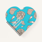 Whelk Shells Illustrated Custom Heart-shaped Notizblock (Vorderseite)