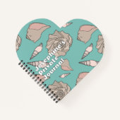 Whelk Shells Illustrated Custom Heart-shaped Notizblock (Vorderseite)