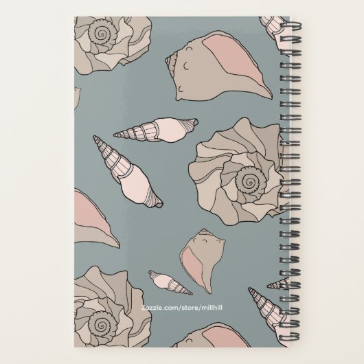 Whelk Shells Illustrated Yearly Custom Planner Planer (Rückseite)