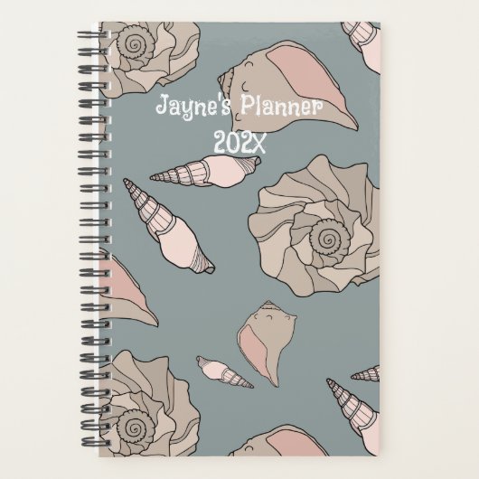Whelk Shells Illustrated Yearly Custom Planner Planer (Vorderseite)
