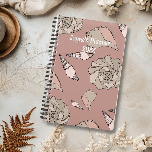 Whelk Shells Illustrated Yearly Custom Planner Planer