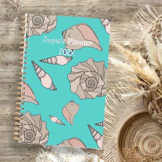 Whelk Shells Illustrated Yearly Custom Planner Planer