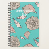 Whelk Shells Illustrated Yearly Custom Planner Planer (Vorderseite)