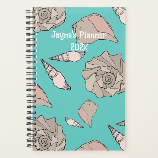 Whelk Shells Illustrated Yearly Custom Planner Planer (Vorderseite)