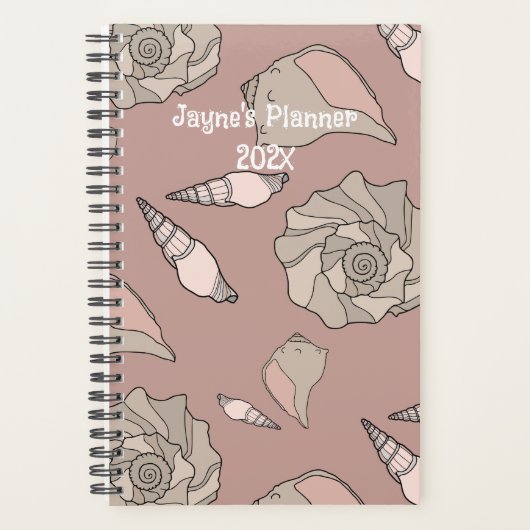 Whelk Shells Illustrated Yearly Custom Planner Planer (Vorderseite)