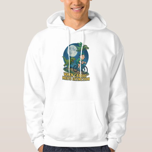 When Cardio Meets Extinction – Funny Dinosaur Hoodie (Vorderseite)